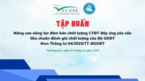 Tập huấn “Nâng cao năng lực đảm bảo chất lượng chương trình đào tạo đáp ứng yêu cầu tiêu chuẩn đánh giá chất lượng của Bộ GD&ĐT theo Thông tư 04/2025/TT-BGDĐT” cho Đại học Thái Nguyên